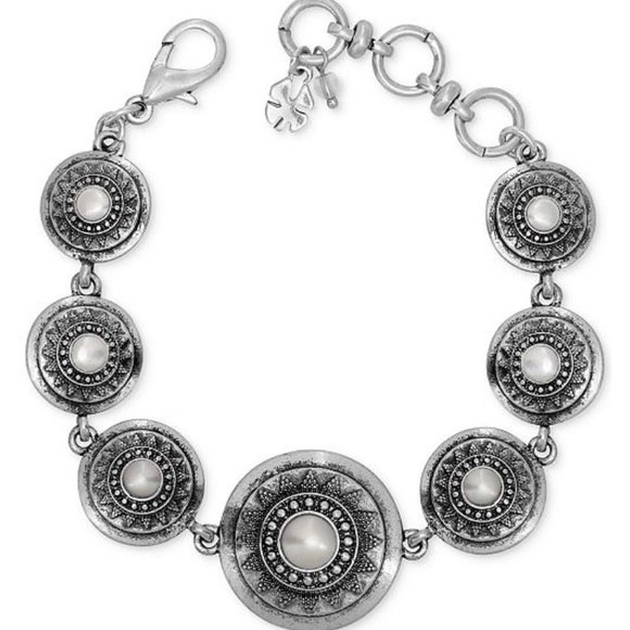Lucky Brand Jewelry - Lucky Brand Silver-Tone Pearl  Link Bracelet